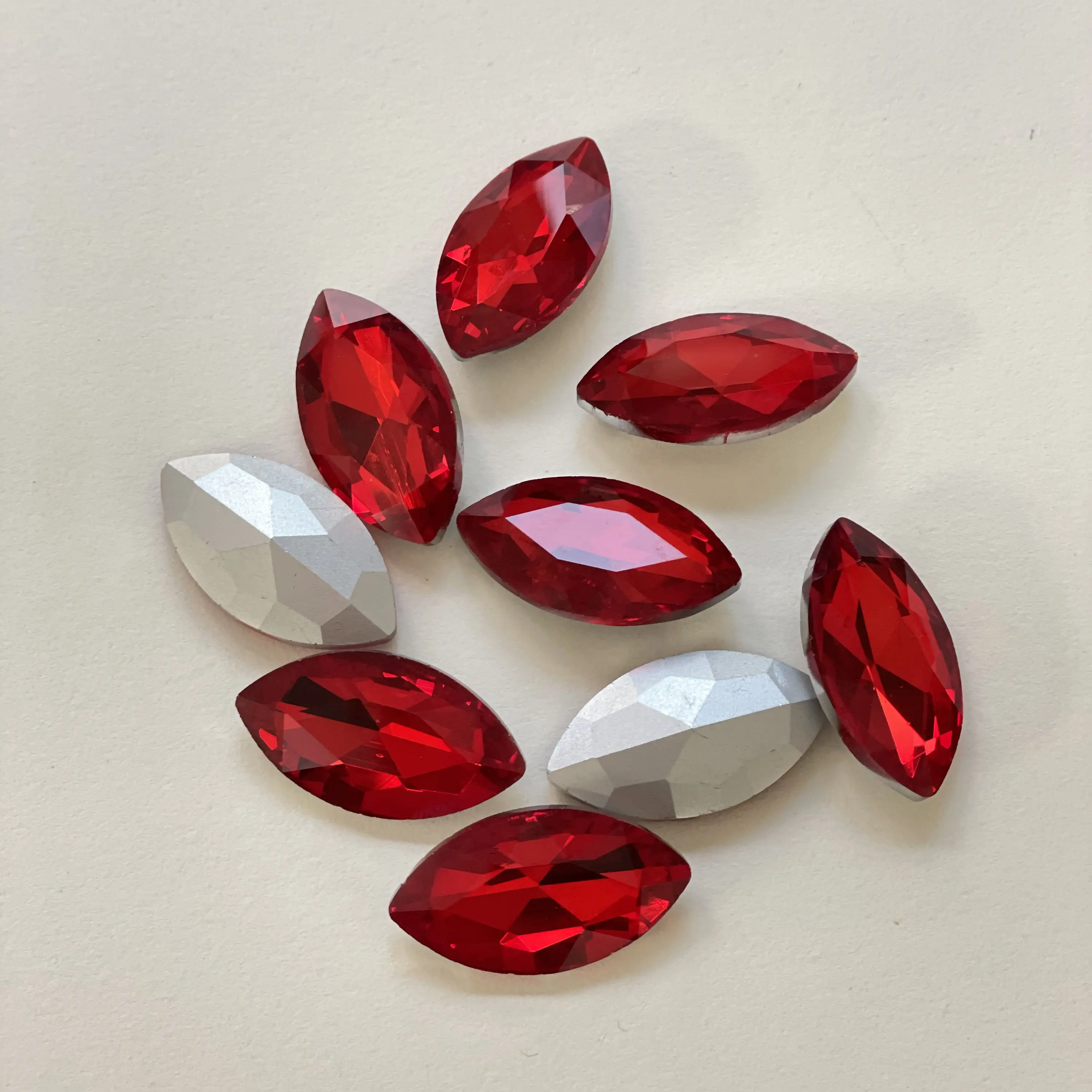 Хит продаж, хрустальные бусины для одежды, форма «конский глаз», овальная форма