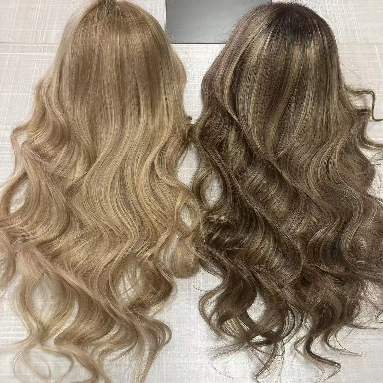 Wear and Go100% Real Human Hair WIG Raw European Straight Human Hair Ash Blonde Human hair Lace front wig for women long wig