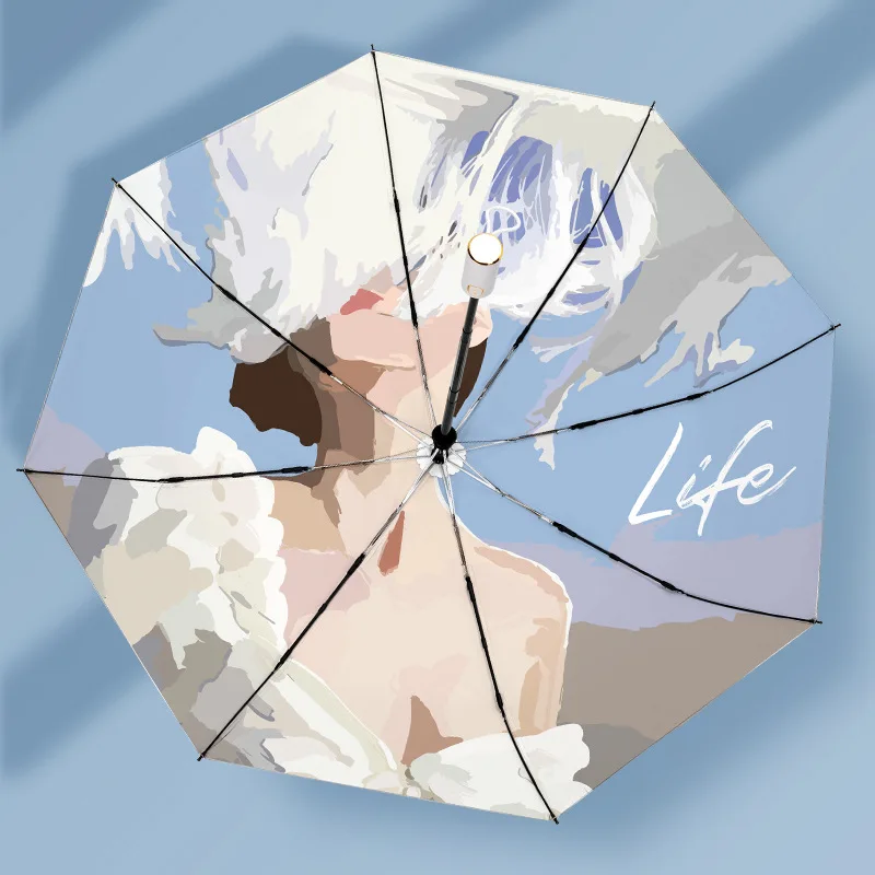 Sublimation fold umbrella designer uv umbrella korean travel women umbrella