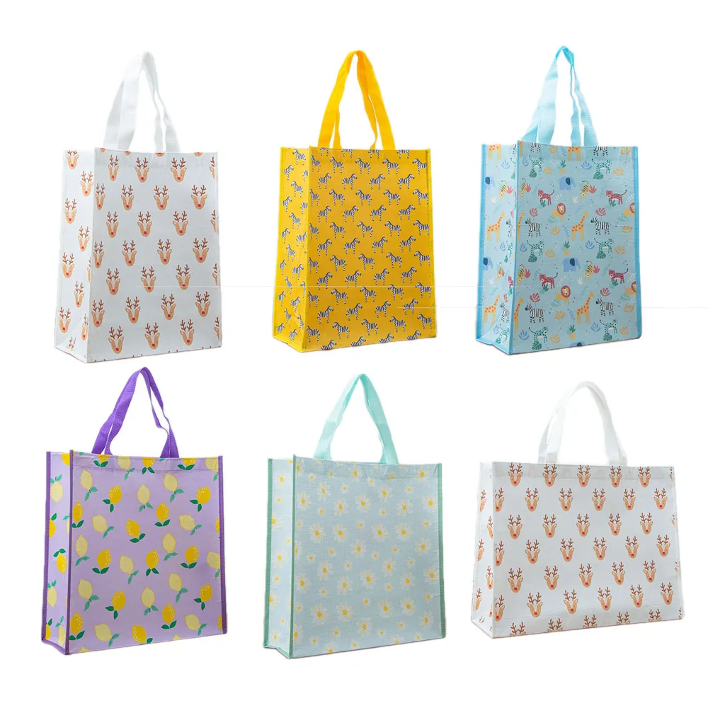 custom wholesale supermarket promotional bag reusable biodegradable fabric RPET shopping bags with logos