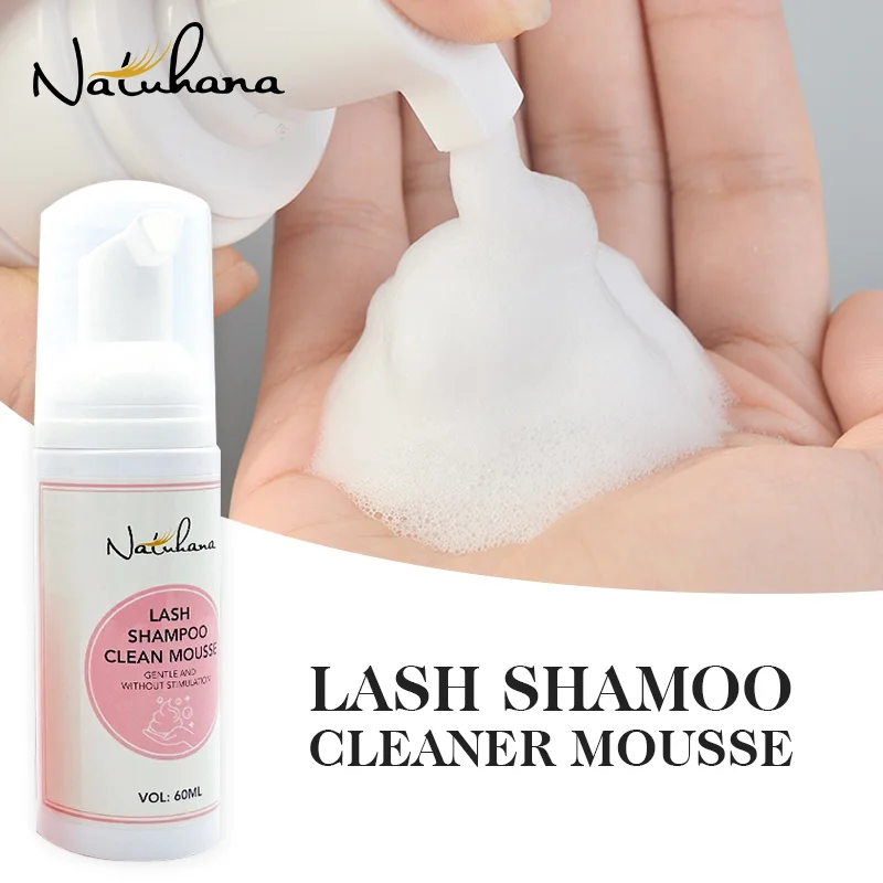 NATUHANA Private Label 60ml Lash Shampoo Lash Cleanser Foam Eyelash Mousse