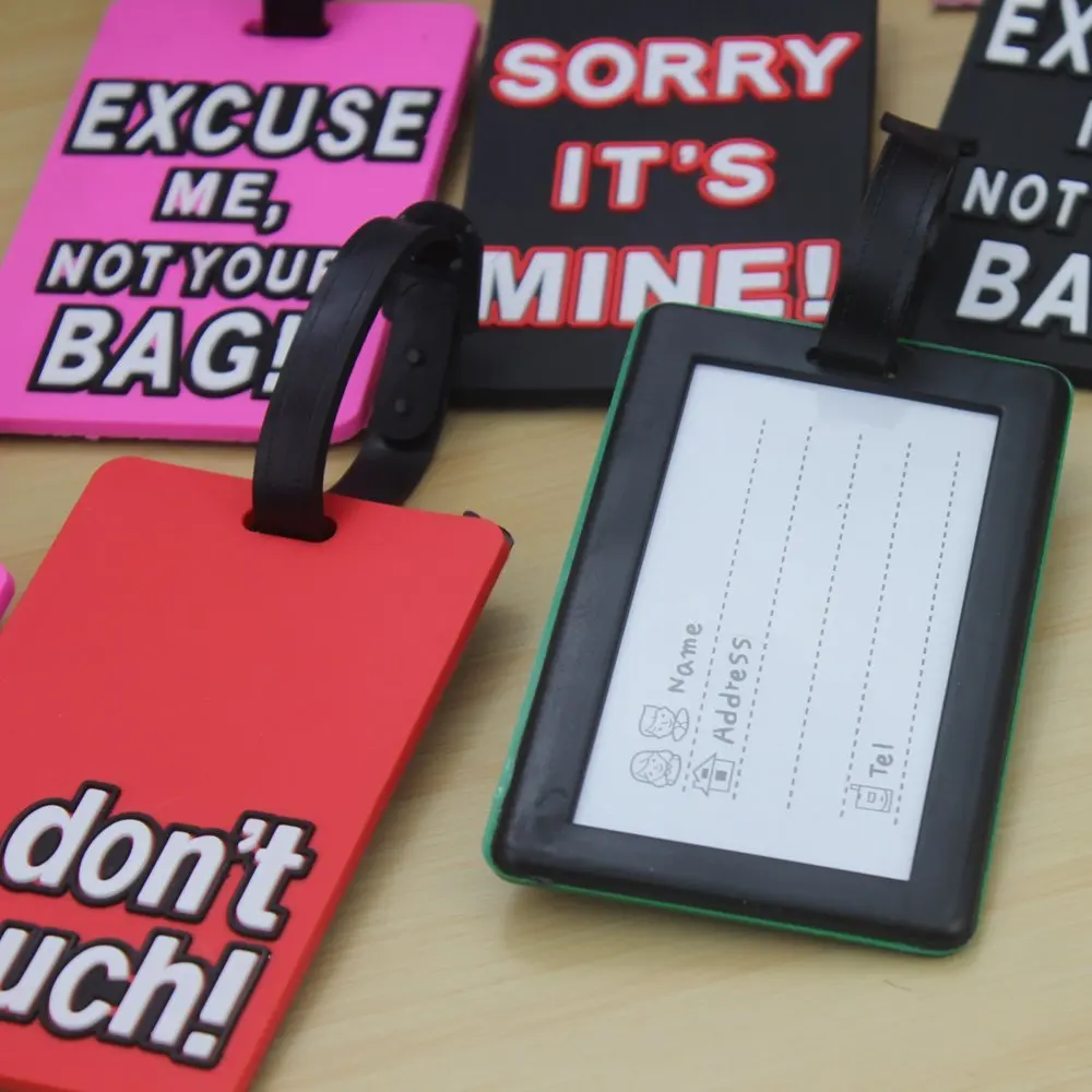 Pvc Travel Luggage Tag Cartoon Custom Silicone Luggage Tag Name Tag Boarding Cards For Bag
