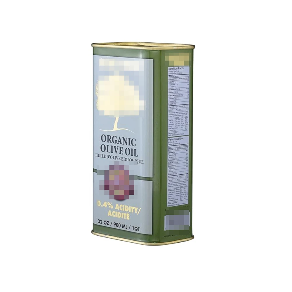 Pure Organic Virgin Olive Oil Metal Tin Can