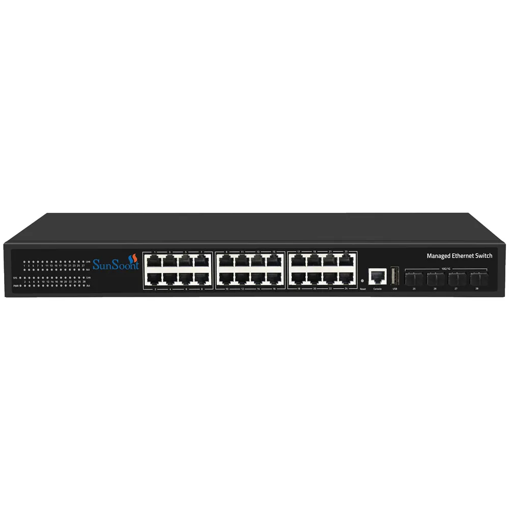  Factory price 24 port gigabit layer 3 Managed fiber switch with 4*10G