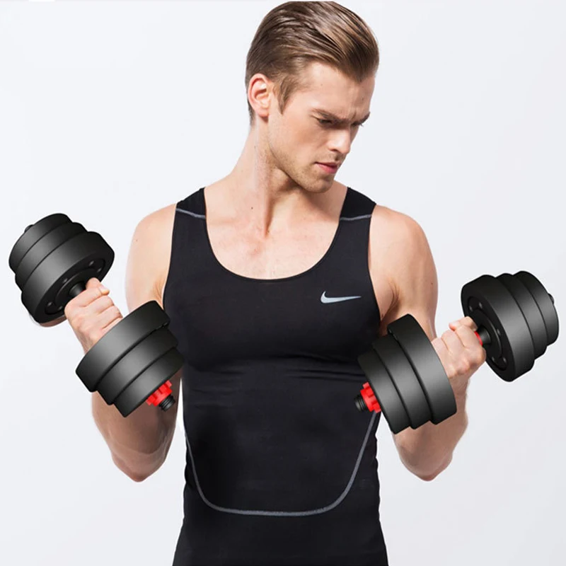 Buy Cheap Gym Equipment Fitness Adjustable Rubber Coated Steel Weight Dumbbell,40kg Home Combination Barbell Dumbbell Set.