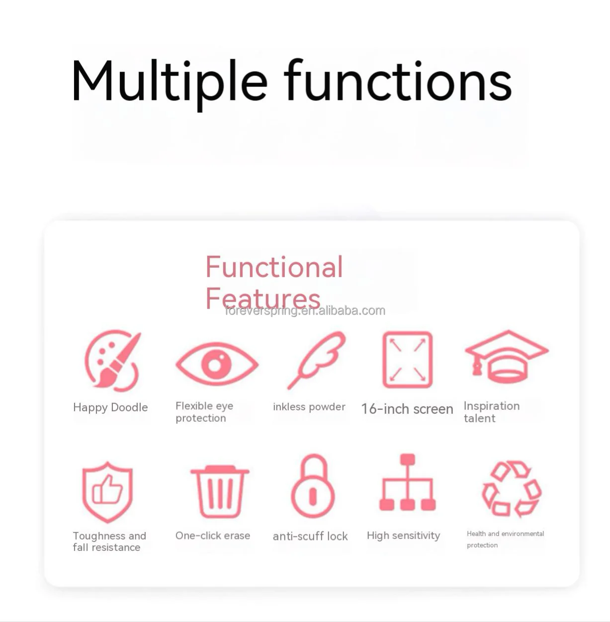 16 Inch Digital type C charging eWriter LCD Writing Tablet chargeable Erase Functions writing board kids graphics Writing pad