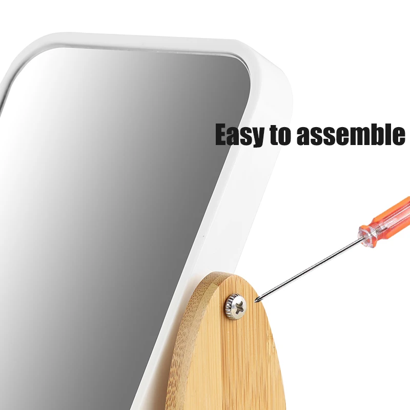 Vanity Makeup Mirror with Natural Bamboo Stand 8 Inch 1X/3X Magnification Double Sided Magnifying Mirror Bathroom Make Up Mirror