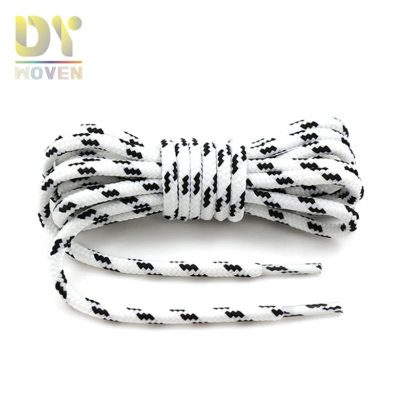 Hot Fashion Selling Flat Round Custom Logo Nylon  Printed Shoelaces