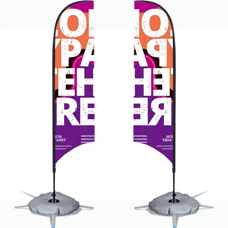 Wholesale Flex Flying Beach Flag Banner Stands Custom Logo Printing Promotional Advertising Outdoor Custom Feather Flags