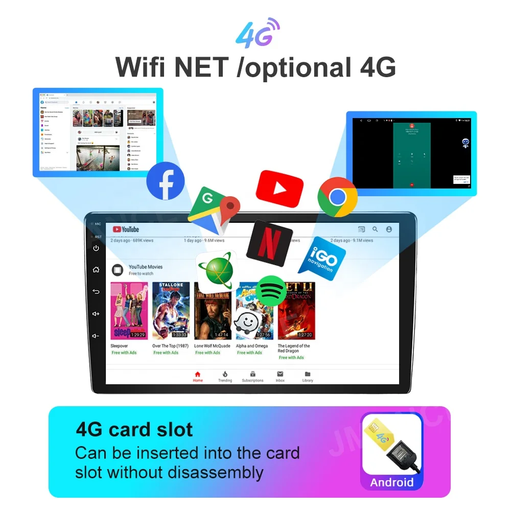 Universal DSP 10.1 inch 1 Din Android player Car stereor radio GPS Navigation car Video Carplay