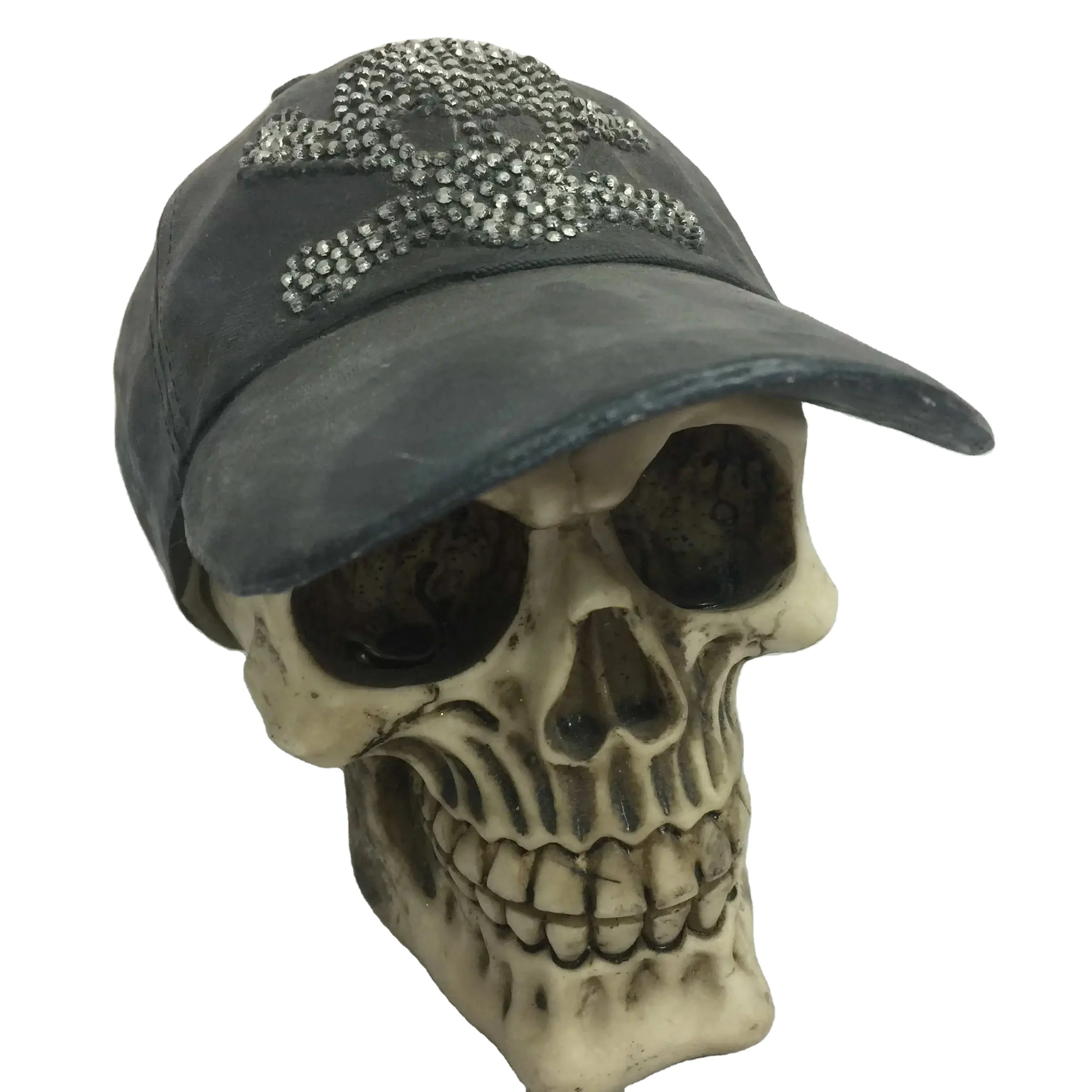 Американский ретро череп орнамент из смолы ручной работы ужасная декоративная статуя