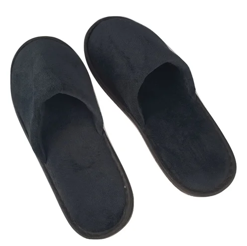 black  disposable slippers for hotel supplies