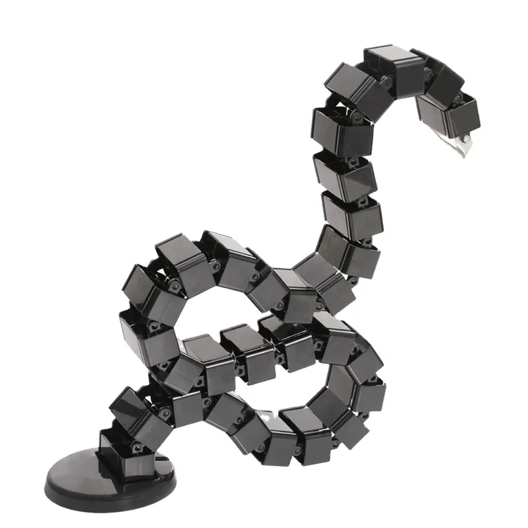 Snake shape under desk cable management for lifting table