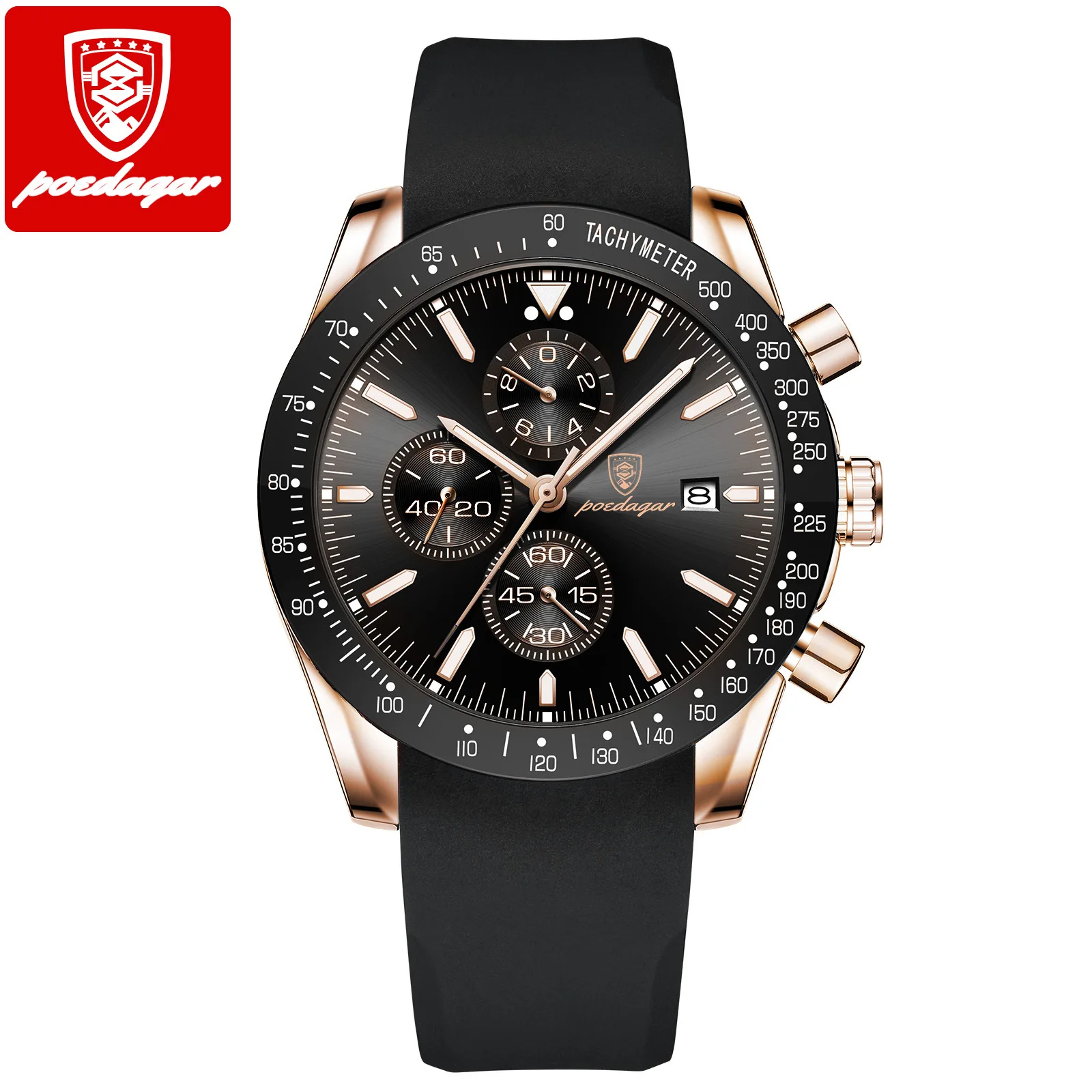 POEDAGAR 988 Factory Direct Sale Novelty Top Brand New Arrival Chronograph Low Price Men Quartz Watch with Stainless Steel Band