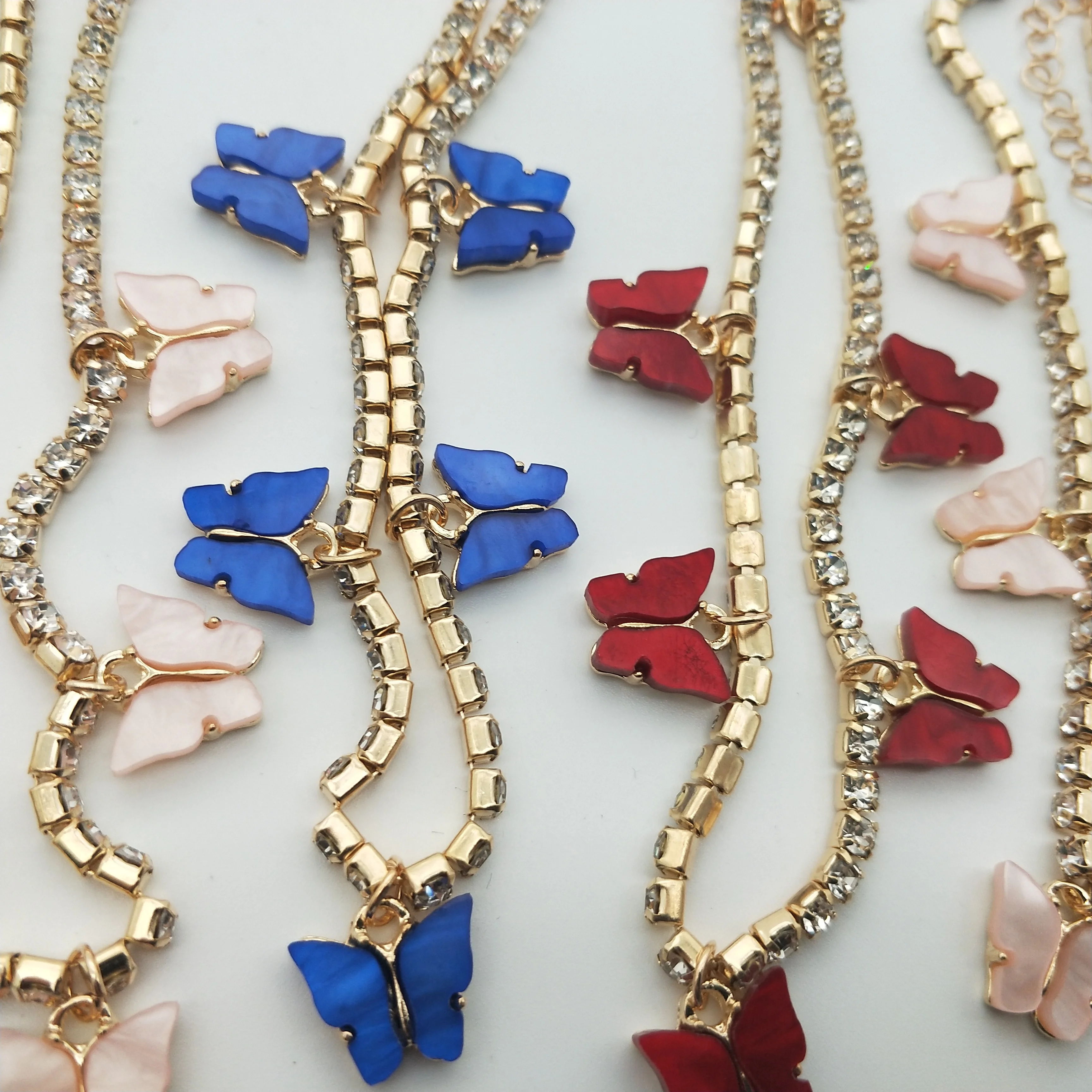 
Wholesale Crystal Butterfly Anklet Stainless Steel Women Jewelry Diamond Tennis Butterfly Ankle Bracelet Butterfly Anklet 