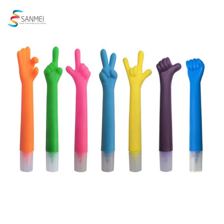 Multi Colored Kids Stationery Finger Shaped Highlighter Pen