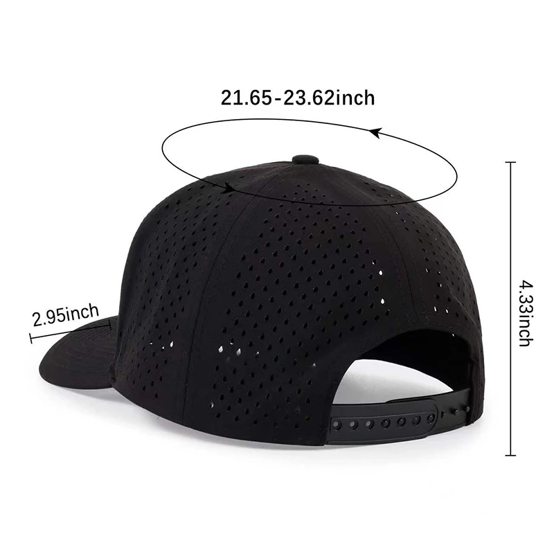 Oem Custom Men 5 Panel Rubber Logo Neon Rope Baseball Cap,Waterproof Laser Cut Hole Perforated Gorras,Curved Brim Nylon Dad Hat
