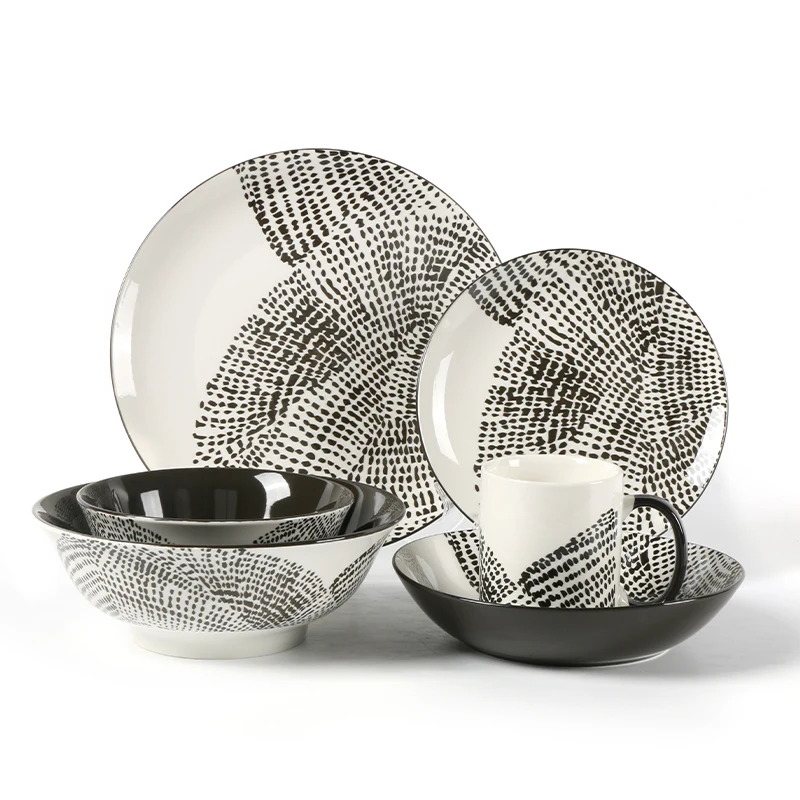 Wholesale Ceramic dinner plates set price 2022 new style porcelain dinner sets restaurant crockery dinnerwares