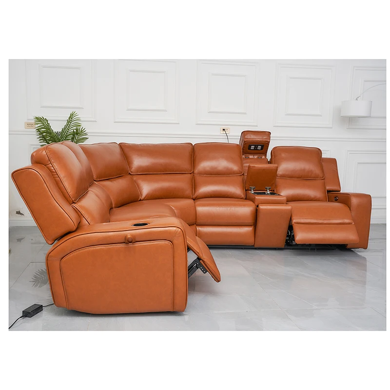 Air Leather Power Sofa Reclinable L Shape Sectional Couch Corner Sofa Luxury Sofa Sets for Living Room