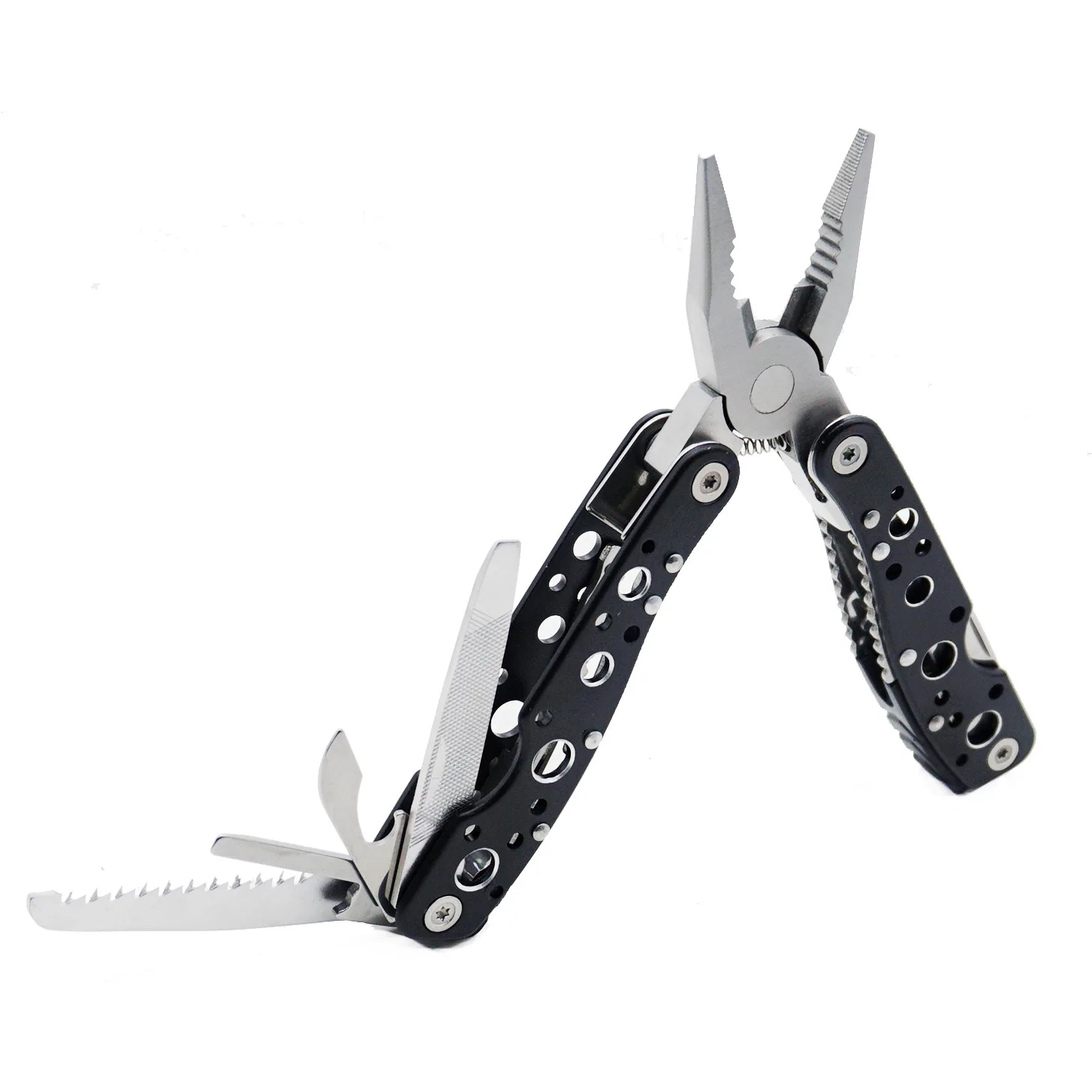 Многофункциональные Пружинные плоскогубцы, нейлоновая оболочка, многофункциональные плоскогубцы из нержавеющей стали со складной пилой и складным ножом