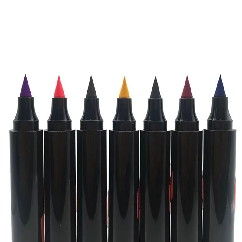 Wholesale Private Label  colourful double head eyeliner wing stamp waterproof long lasting liquid stamp seal eyeliner pen