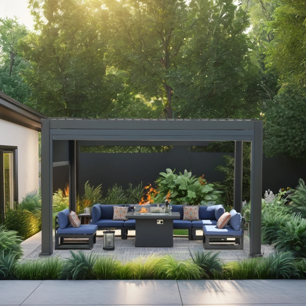 Well-known Brands Patio Led Light  3X3M 3X4M 4X4M 6X4M Outdoor Waterproof Aluminium Louvered Pergola