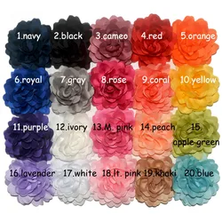 Newest 3.2' Satin Ribbon Flower Multy Layer Fabric Flower For Girls Headwear Accessories