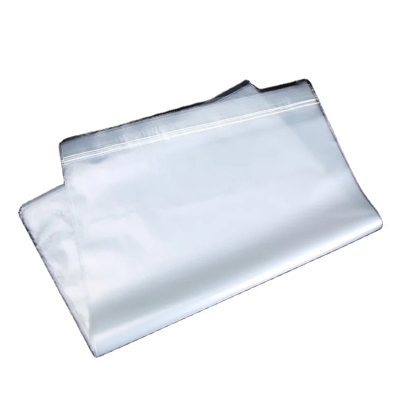 GRS  Custom size transparent self sealing 100% recycled poly bags with suffocation warning print