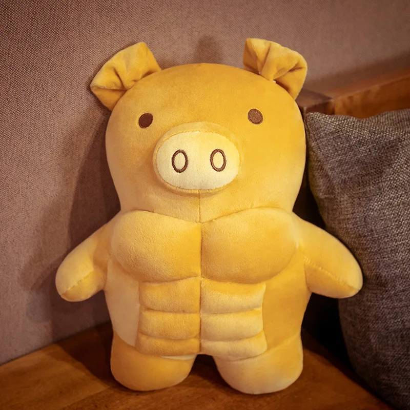 Cute Animals Bread Big Muscle Bear Doll Plush Toy  bread muscle bear pillow   Piggy  Pillow Lion Creative Custom Plush Toys