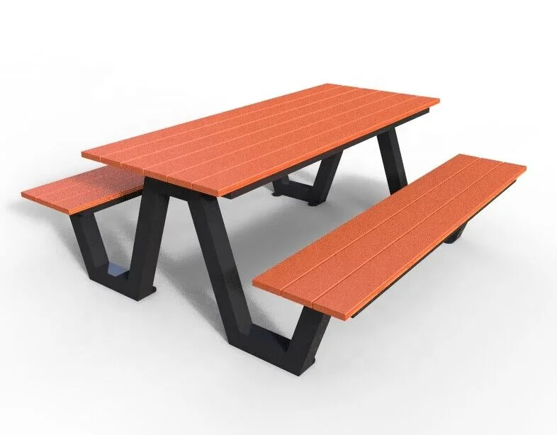 Factory Wholesale Outdoor Patio Garden Street Furniture Wooden Picnic Table And Bench