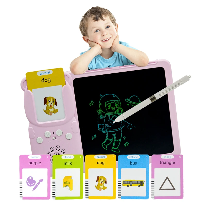 Learning Interactive 112 Pcs Cards 224 Words Enlightenment Toy Smart Puzzle Bilingual 2 In 1 Preschool Sight Voice Portable