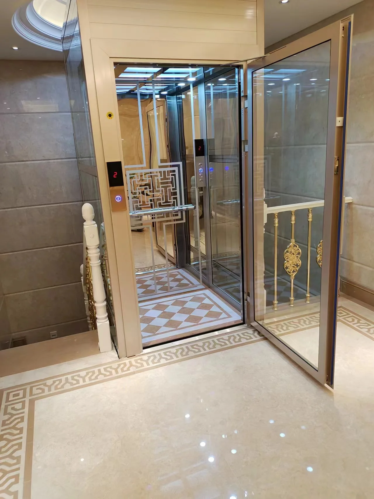 Luxury Concise Customized Villa Elevator Indoor Home Lift Panoramic Elevator