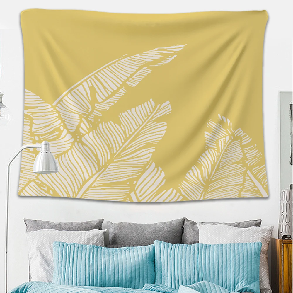 Настенный гобелен с рисунком листьев и цветов, Дорожный Коврик для кемпинга, масляная живопись, коврик для сна, пляжное одеяло