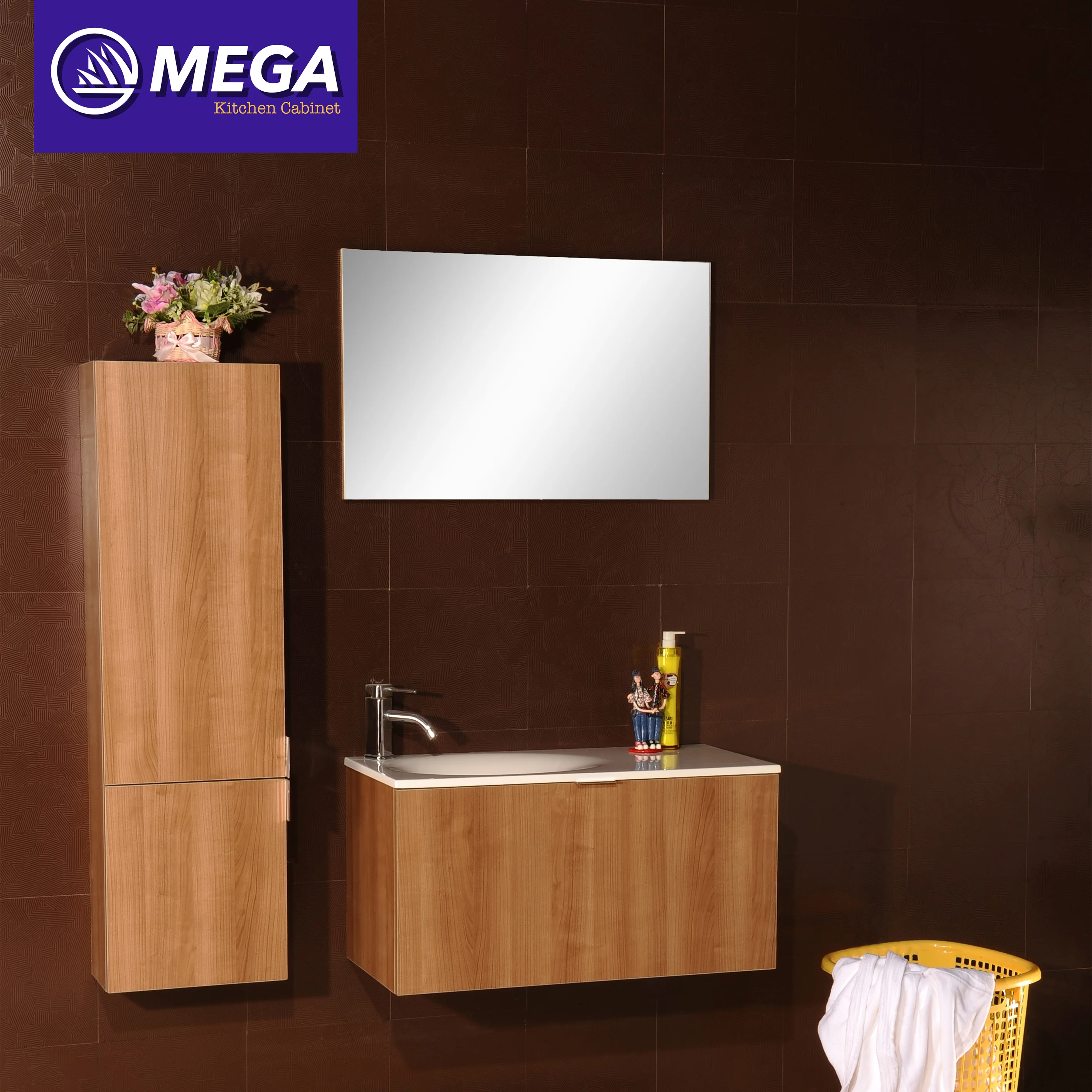Wall Hung Marble Vanity Mirror Cabinet Bathroom Single Sink with Mirror Basin Modern Small Bathroom Vanities Bathroom Cabinets