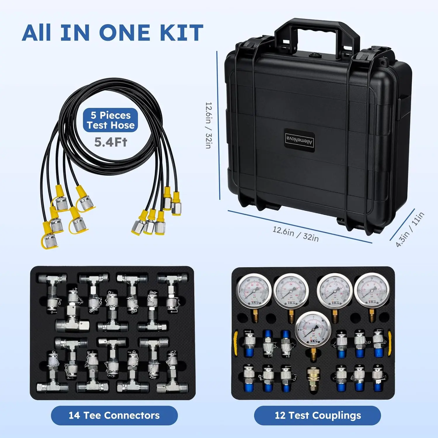 jd Best price test hose test coupling pressure gauge hydraulic pressure test kit for Construction Machinery