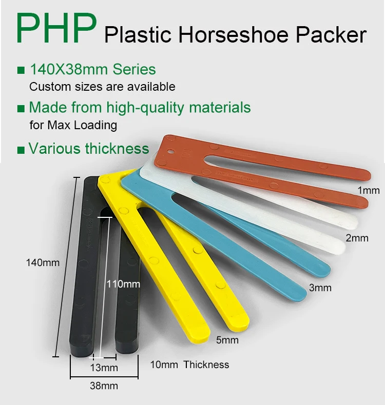 140x38mm Plastic Glazing Packer Level Spacer Factory Wholesale Plastic Window Packer Leveling Blocks for Window and Door Frame