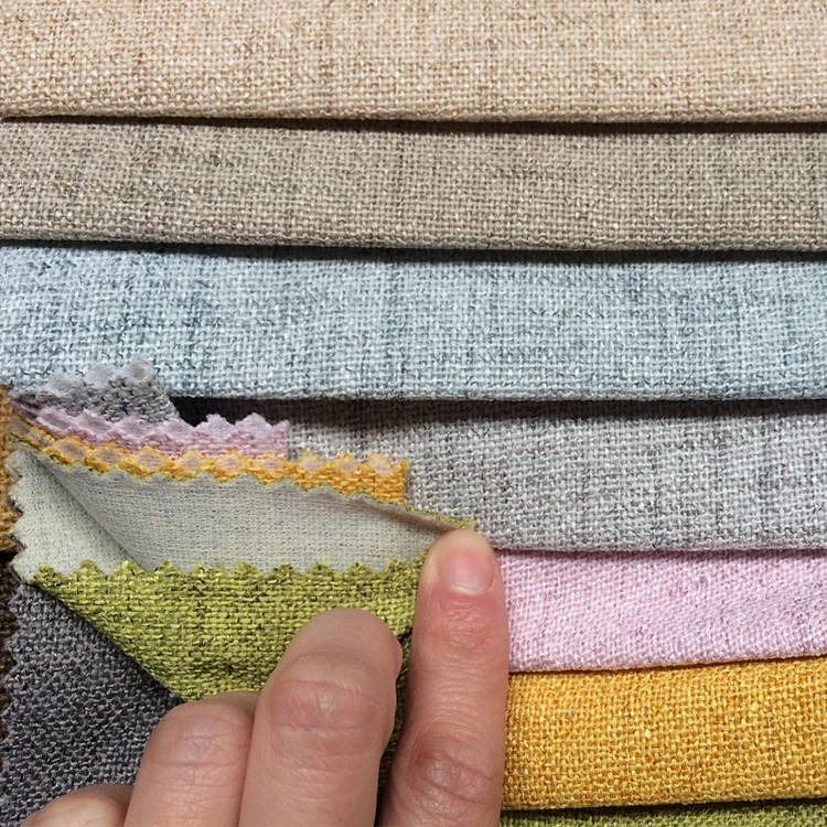 Customized Polyester Linen Sofa Fabric with Various Designs & Colors