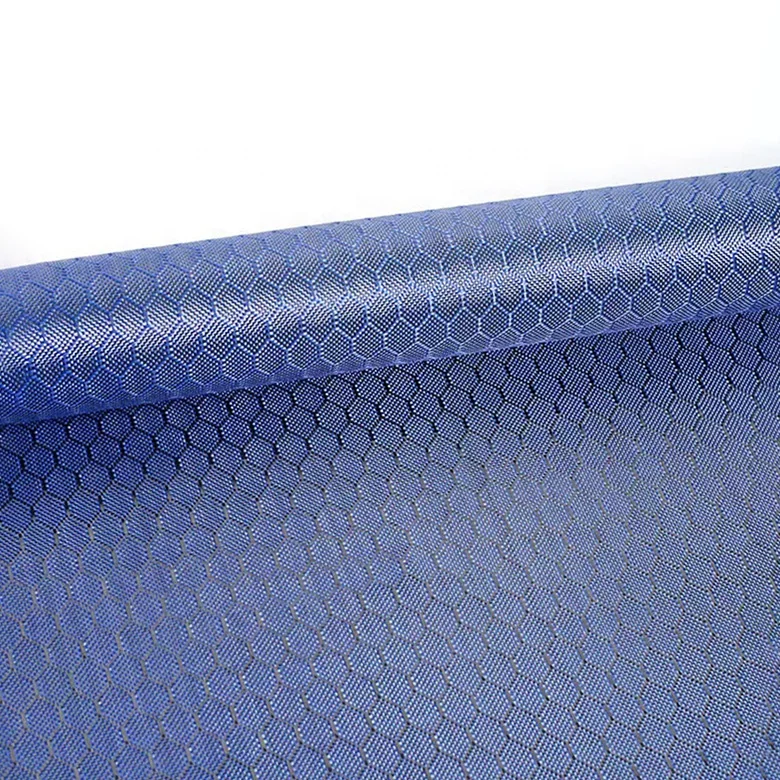 Blue aramid carbon hybrid honeycomb carbon fabric