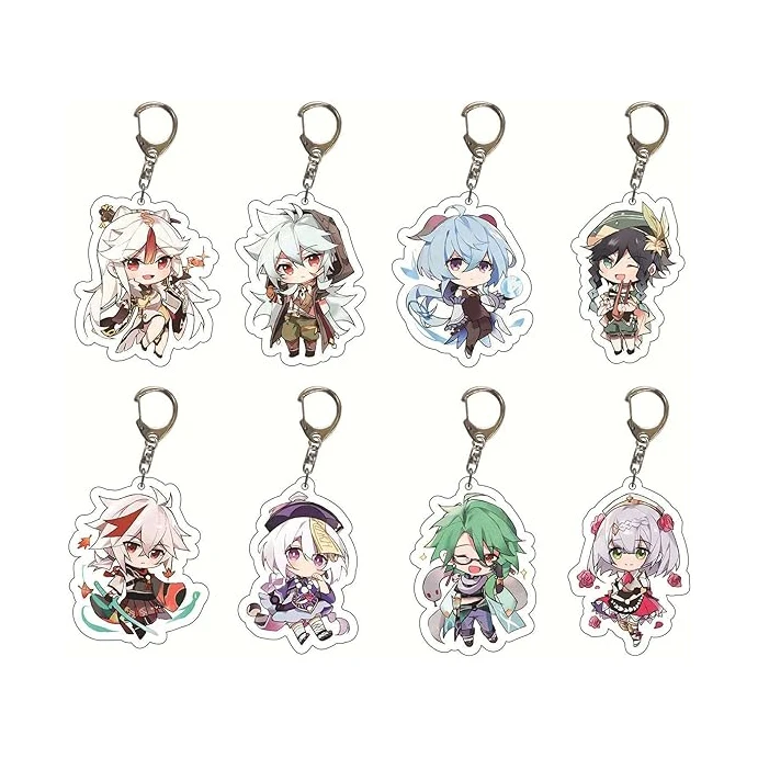 hot Cartoon Manufacturer Cute Figures Popular Key Chain Pendant Holographic Clear wholesale japan anime keychain