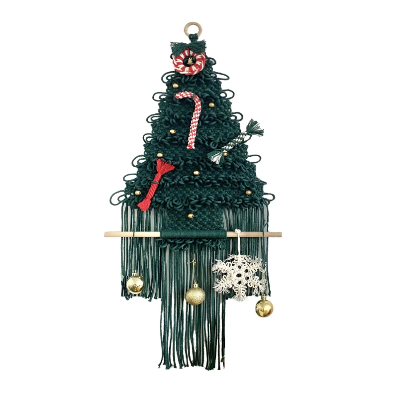 Boho Gift Farmhouse Xmas Home Decor Ornament Macrame Christmas Tree