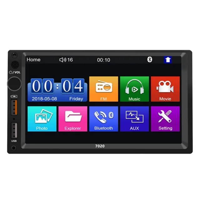 7020B 7 inch large board A gauge HD touch screen dual USB car MP5 reversing priority BT hands-free card machine