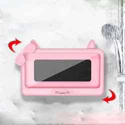 Shower Phone Holder Waterproof Anti-Fog Touch Screen Wall Mount Phone Holder for Shower Bathroom Mirror Bathtub