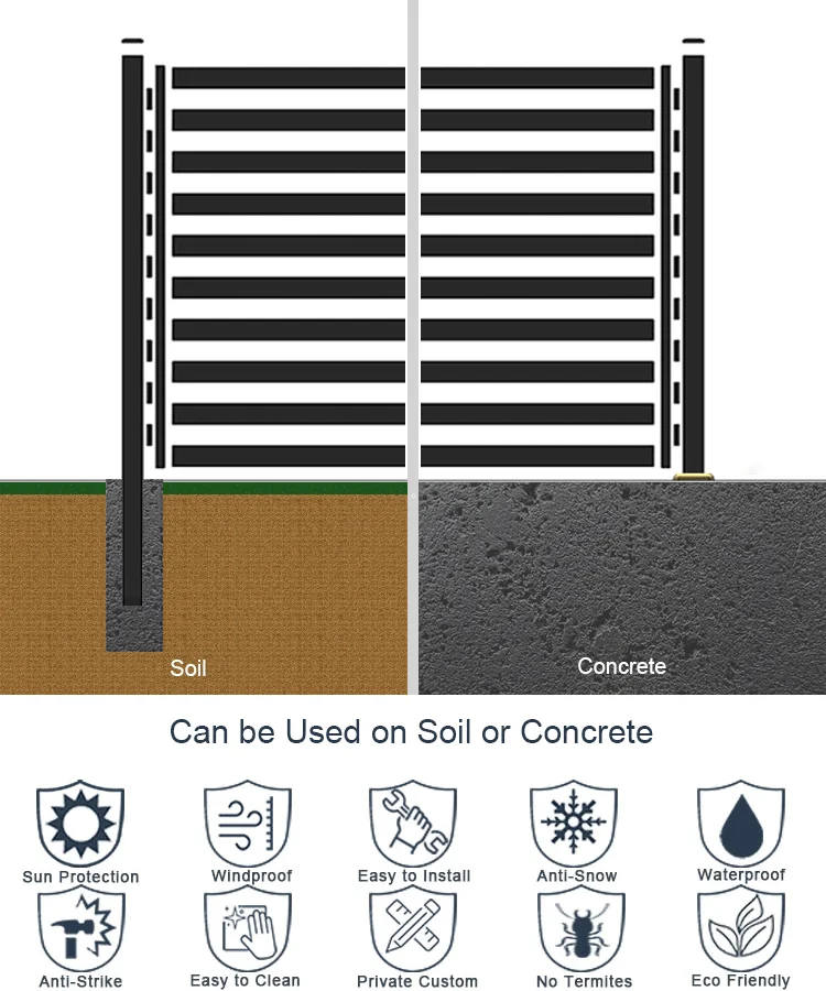 Long Warranties Bordered Strip Fence Colour Aluminum Fencing Black 5ft 4ft DIY Metal Fence For Houses