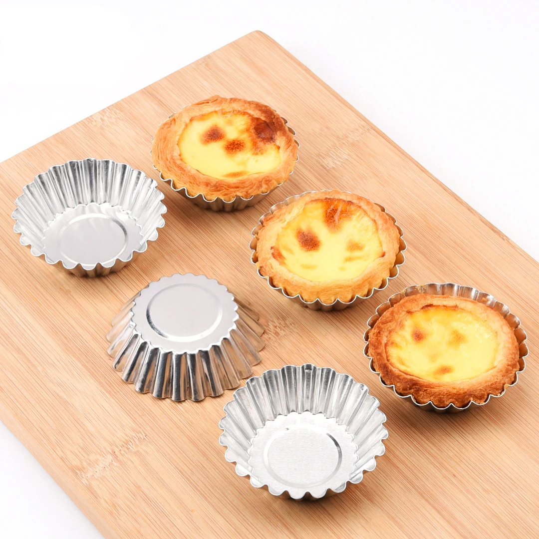 Hot selling 7 cm Mini Aluminum Egg Tart Molds,Cake Muffin Moulds Tins Pans, Non-Stick Cupcake Pudding Baking Cookie Mould