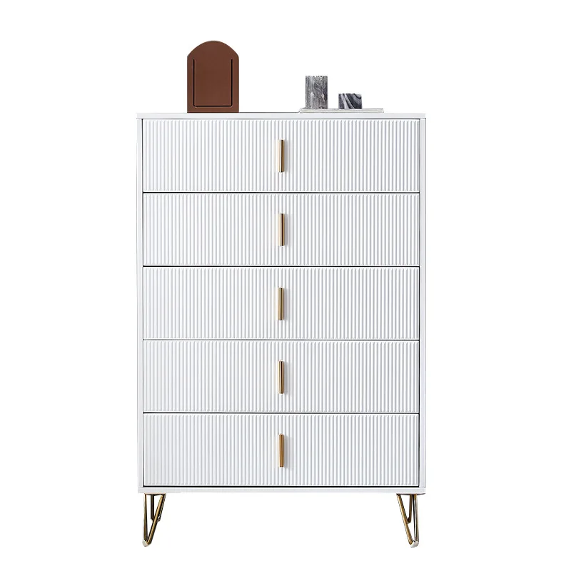 Hot Selling High Quality Solid Wood Frame Luxury  metal buckle Chest Of Drawers 5 Drawers Modern Living Room Cabinet