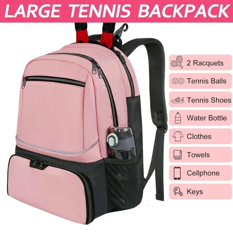 Durable unisex Large Capacity Pickleball Tennis backpack Outdoor Sports Quality Padel Racquet Backpack Shoe Compartment Gym bag