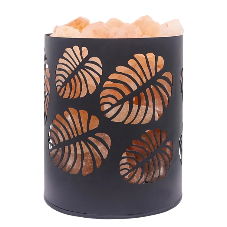 Wholesale high quality hotel pure and natural pink Himalayan salt lamp with Metal basket,Electric oil salt warmer