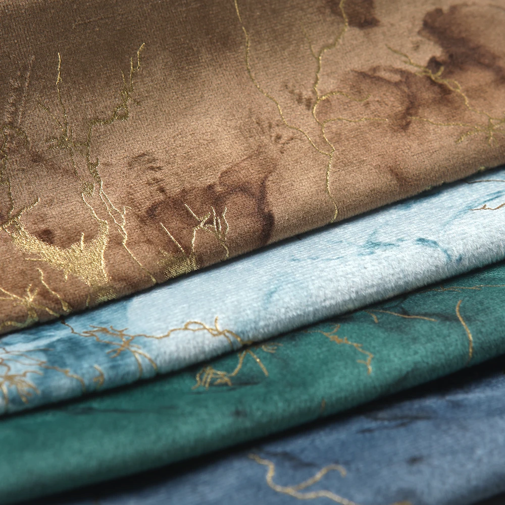 china wholesale embossed bronzing velvet fabric holland velvet sofa fabric printing fabric