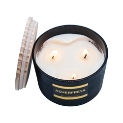 China Wedding Fragrance Aromatherapy Custom Essential Oil 3 Wick Scented Candle
