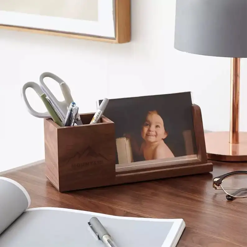 Competitively Priced Wooden Toy Storage Station Home Decor Office Desk Organizer Solid Wood Stationery Organizer Box